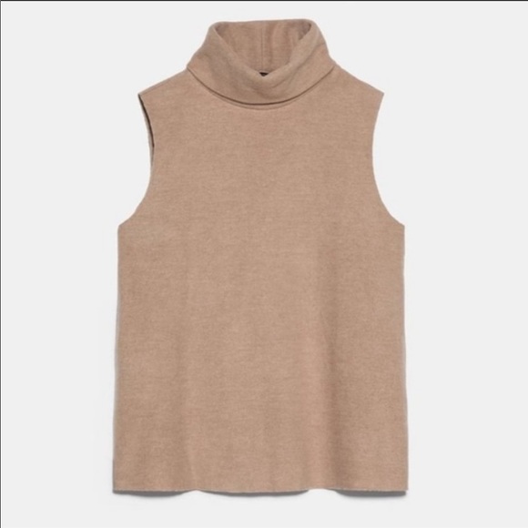 Zara Sweaters - Zara high collar sleeveless turtleneck top sweater